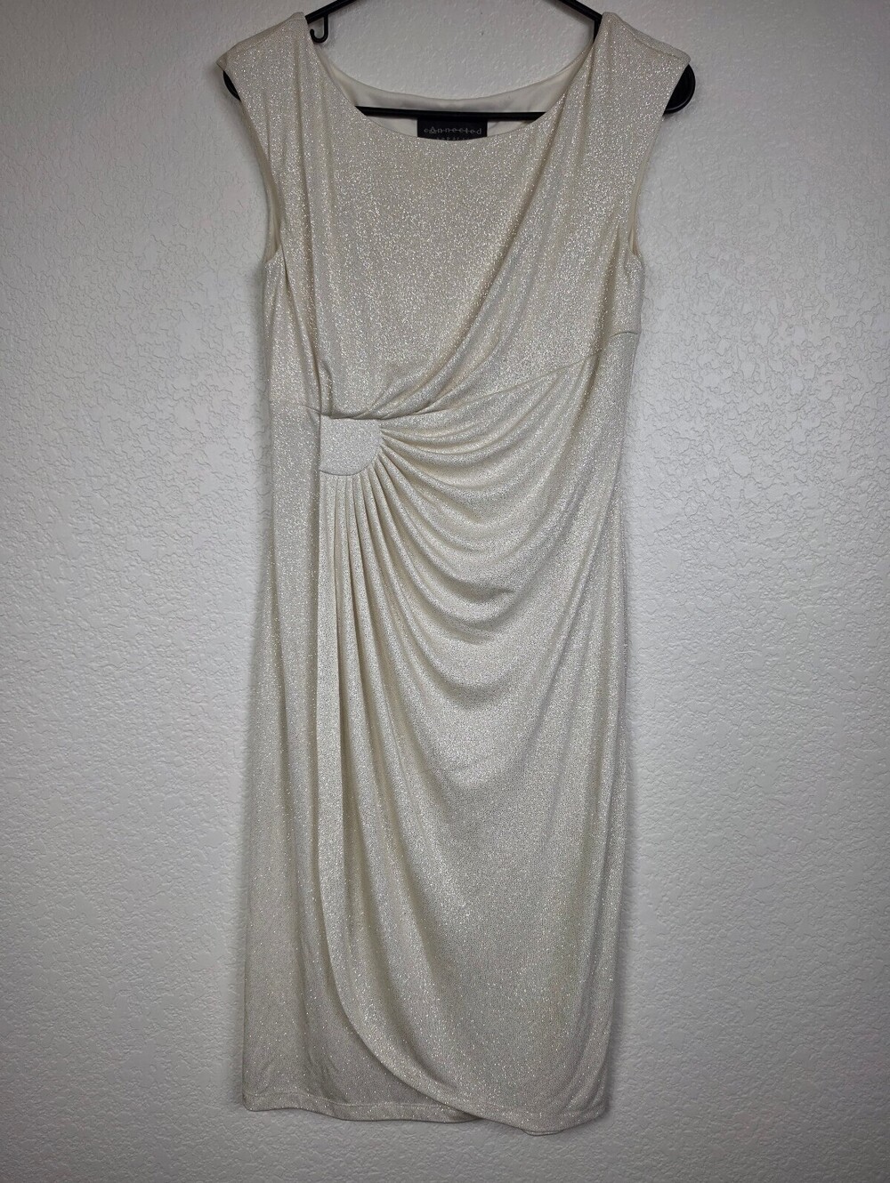 Connected Apparel Sleeveless Metallic Sheath Dress Size 6